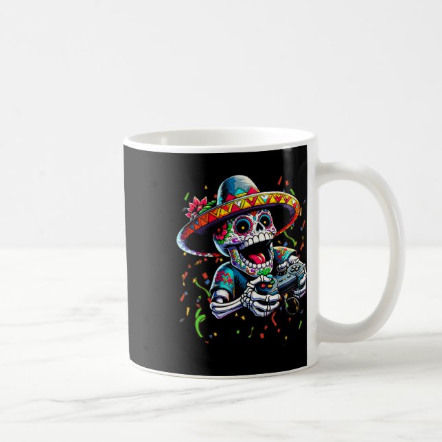 Caneca De Café Controlador de Video Game Cinco De Mayo Crânio de  (Direita)