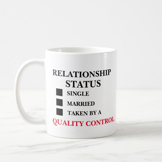 Caneca De Café Controle de Qualidade de Status de Relacionamento (Esquerda)
