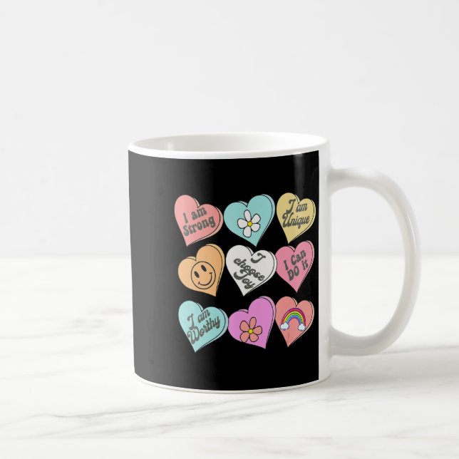 Caneca De Café Conversation Hearts Groovy Valentines Day Cute Tea (Direita)