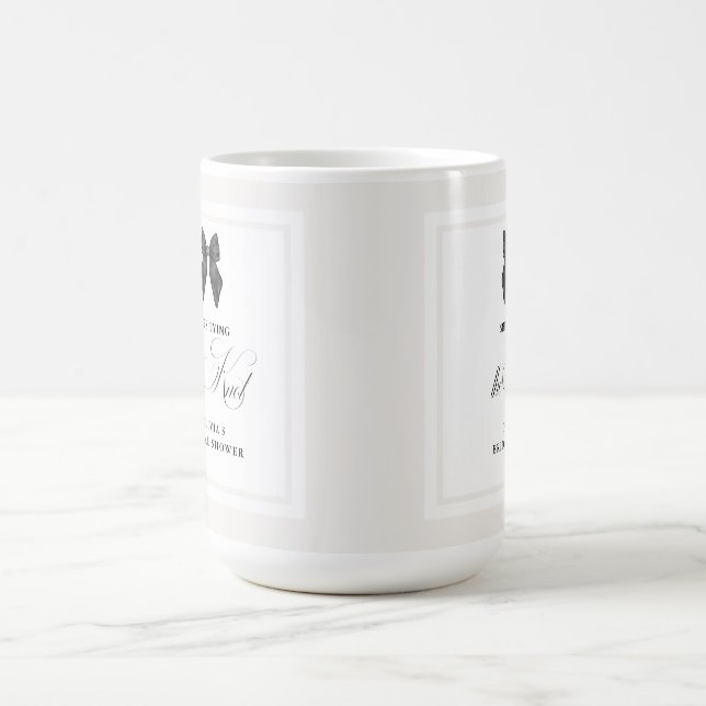 Caneca De Café Convite Chic de Laço Preto para Chá de Noiva (Centro)