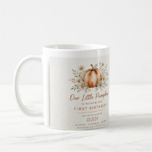 Caneca De Café Convite de Aniversário Nosso Pequeno Abobrinha Est