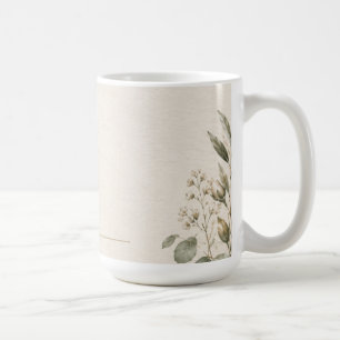 Caneca De Café Convite de Casamento Botânico Europeu Elegante