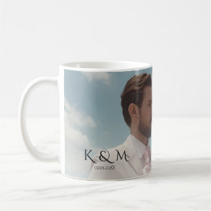 Caneca De Café Convite de casamento com imagem Vintage Pastel Ele
