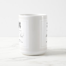 Caneca De Café Convite de Chá de Noiva com Laço Preto Chic