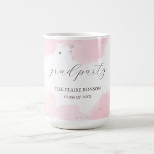Caneca De Café Convite de Festa de formatura Elegance rosa