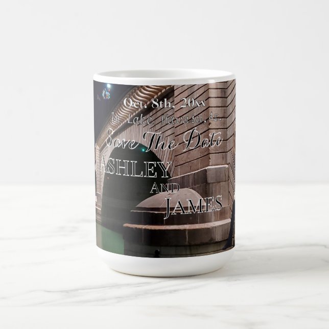 Caneca De Café Convite de London Bridge Salve a Data (Centro)