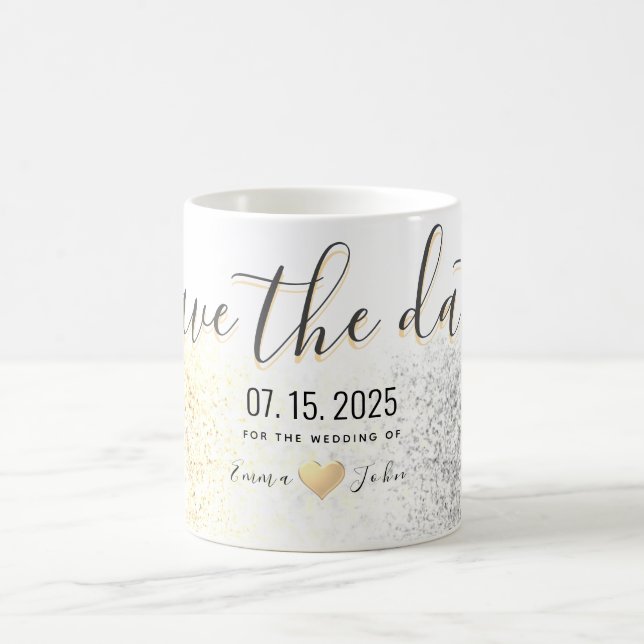 Caneca De Café Convite de Noivado Save The Date (Centro)