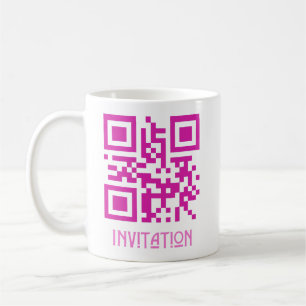 Caneca De Café Convite HOCO, mensagem codificada por Código QR.b