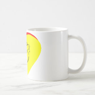 Caneca De Café Convite Para Casamento Coração Vermelho C Amarelo