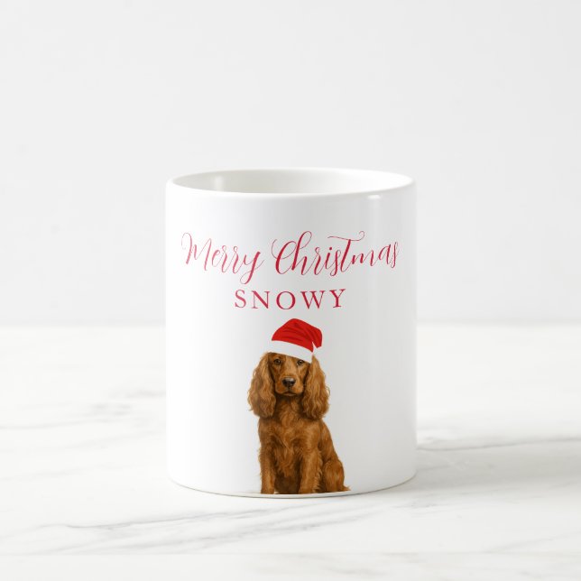 Caneca De Café Coocker Spaniel Dog with Santa Hat Christmas (Centro)