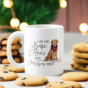 Caneca De Café Cookie e filmes de Natal Cão Malvado Aquarela