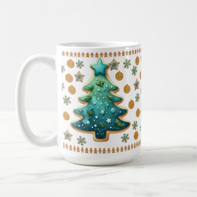 Caneca De Café Cookie Mug da Árvore de Natal Festiva (Esquerda)