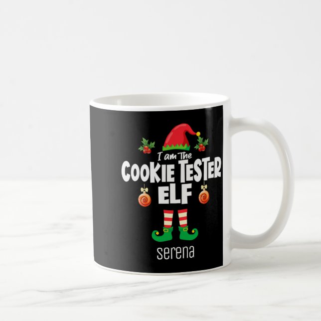 Caneca De Café Cookie Tester Elf Family Matching Christmas Name  (Direita)
