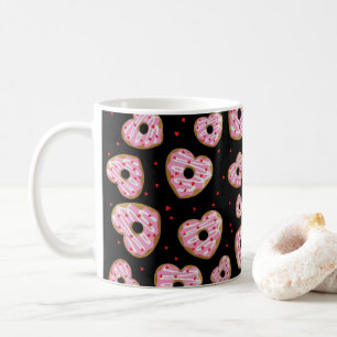 Caneca De Café Cookies de Coração Rosa Bonitos