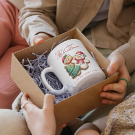 Caneca De Café Cookies de Natal e Nome Personalizado Feliz Natal