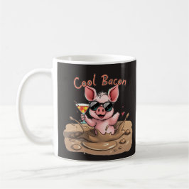 Caneca De Café "Cool Bacon" Piglet in Sunglasses