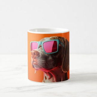 Caneca De Café Cool Bracco italiano dog with sunglasses