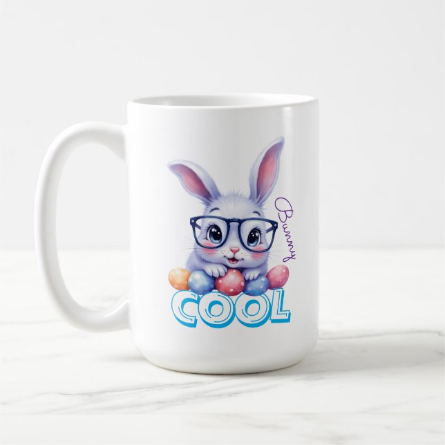 Caneca De Café Cool Bunny Easter Personalized (Esquerda)