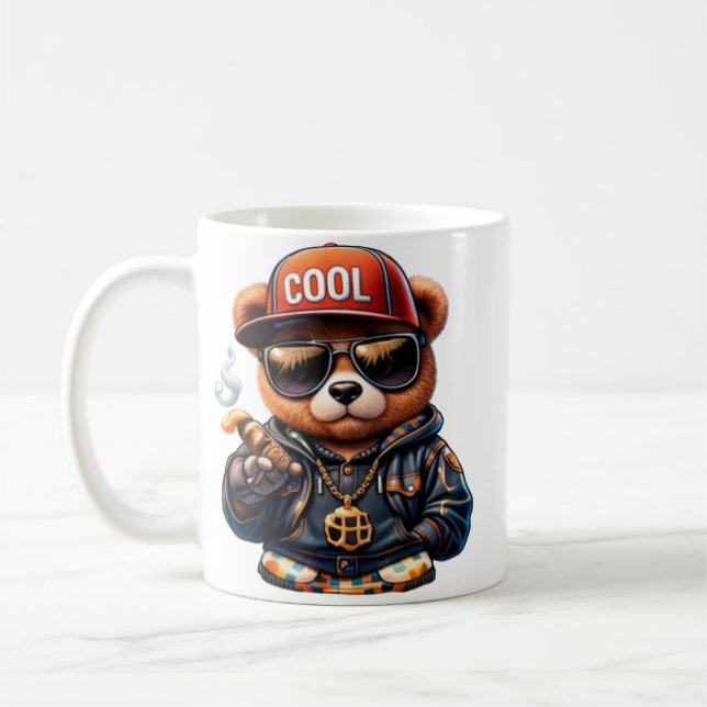 Caneca De Café COOL Cap Bear – Urban Cartoon Mascot (Esquerda)