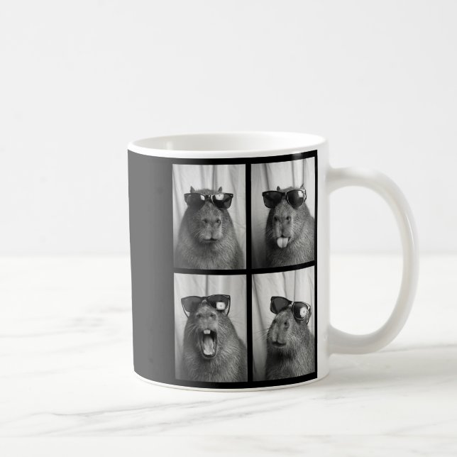 Caneca De Café Cool Capybara With Sungles Photobooth Funny Rodent (Direita)