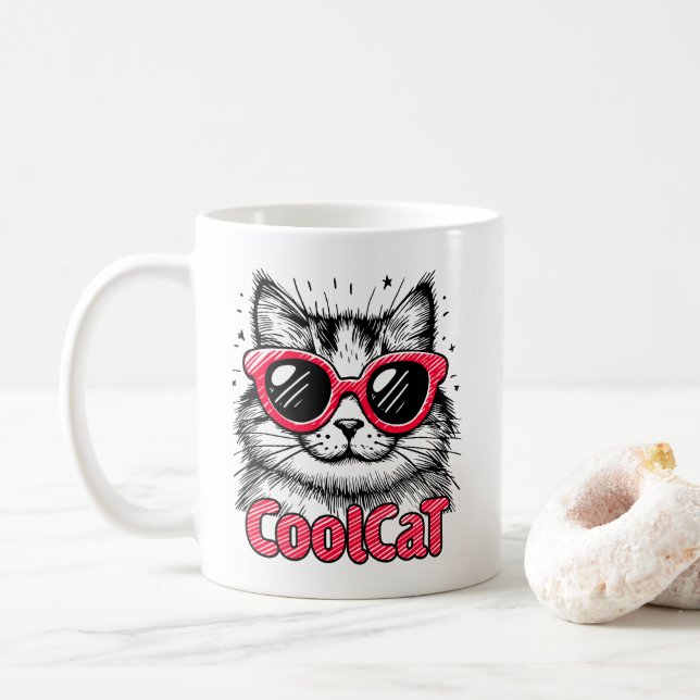 Caneca De Café Cool Cat 1 (Com Donut)