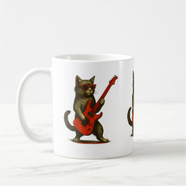 Caneca De Café Cool Cat Guitarist Mug – Funny Musician Coffee Cup