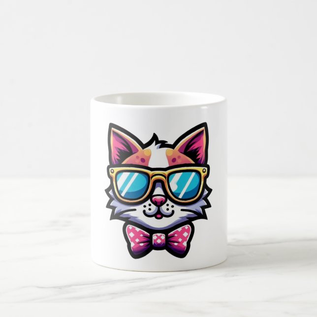 Caneca De Café Cool Cat Mug – Quirky Cartoon Coffee Cup (Centro)