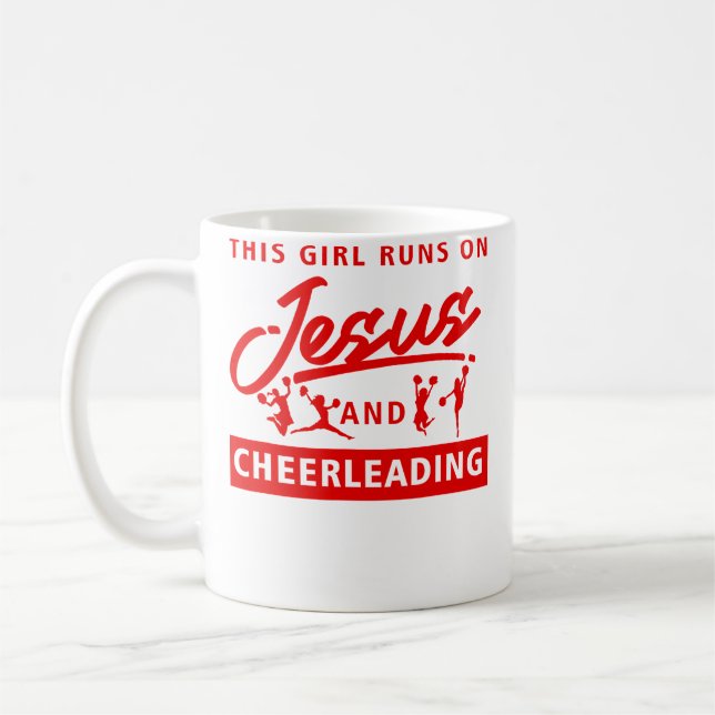 Caneca De Café Cool Cheerleader Art For Women Girl Cheerleading J (Esquerda)