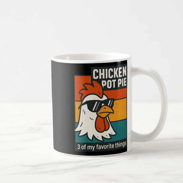 Caneca De Café Cool Chicken Pot Pie Funny Retro Humor  (Direita)