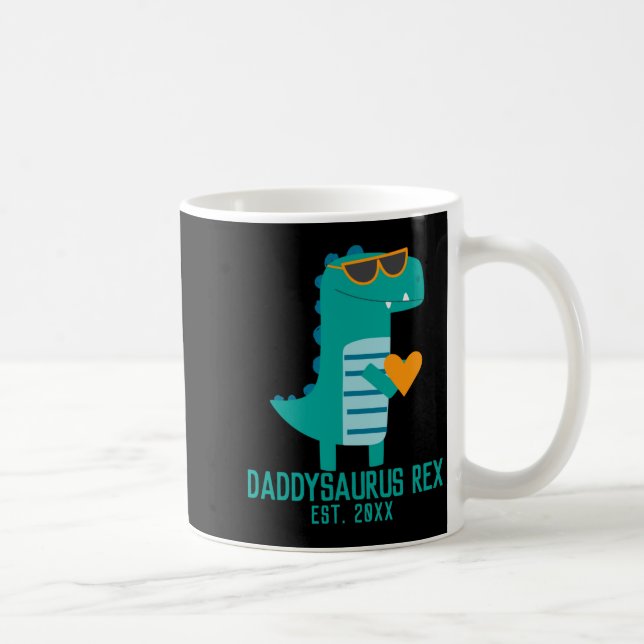 Caneca De Café Cool Dino Daddysaurus Rex New Dad Fathers Day  (Direita)