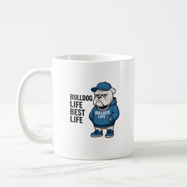 Caneca De Café Cool English Bulldog Life Cartoon (Esquerda)
