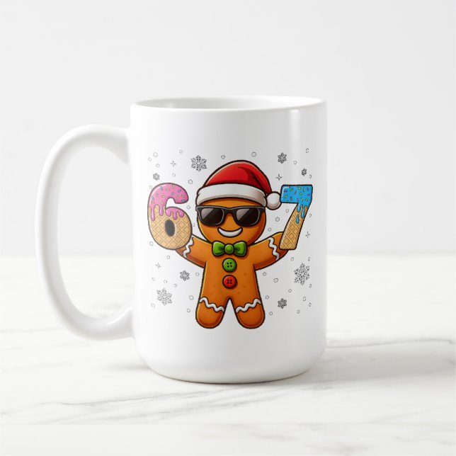 Caneca De Café Cool Gingerbread 67 — Holiday Ice‑Cream Numbers (Esquerda)