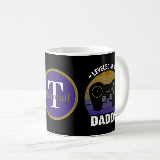 Caneca De Café Cool new Dad add monogram video gamer (Frente Esquerda)