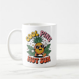 Caneca De Café Cool Pine Hot Sun Retro Pineapple Summer Vibes