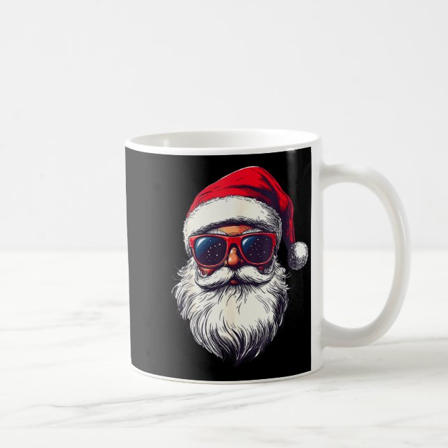 Caneca De Café Cool Santa Claus Face Retro Sungles Christmas Men  (Direita)