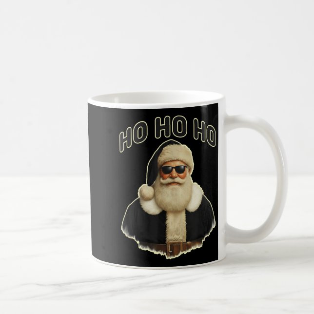 Caneca De Café Cool Santa In Black Hat Sungles Graphic  (Direita)