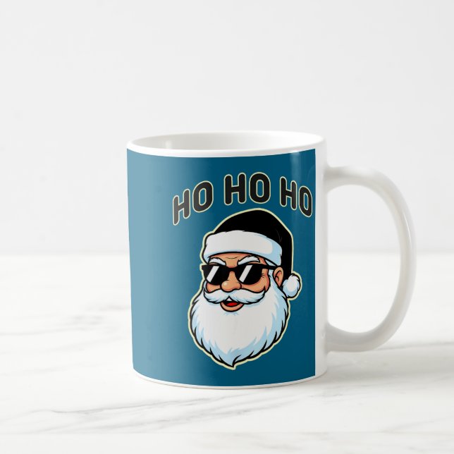 Caneca De Café Cool Santa In Black Hat Sungles Graphic 2  (Direita)
