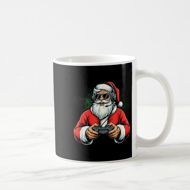 Caneca De Café Cool Santa Playing Video Games Christmas Gamer Boy (Direita)