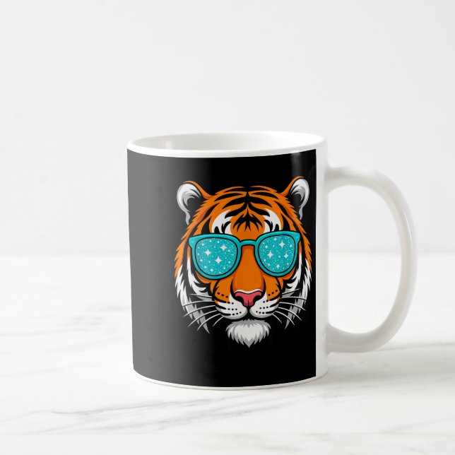 Caneca De Café Cool Shirts For Boys Kids, Funny Tiger Sungles  (Direita)