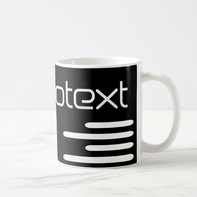 Caneca De Café Cool Technotext Techno Text Black (Direita)
