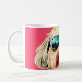 Caneca De Café Cool West Highland White Terrier dog with sunglass