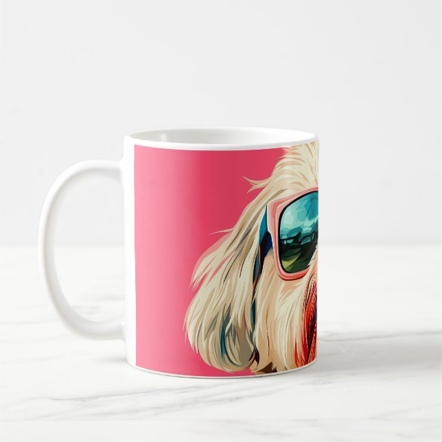 Caneca De Café Cool West Highland White Terrier dog with sunglass (Esquerda)