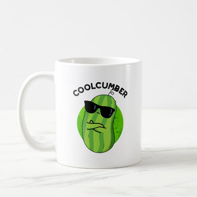 Caneca De Café Coolcumber Funny Veggie Cucumber Pun (Esquerda)