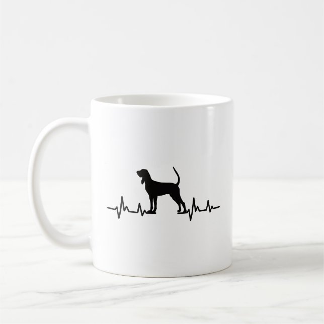 Caneca De Café Coonhound Heartbeat Coffee Mug (Esquerda)