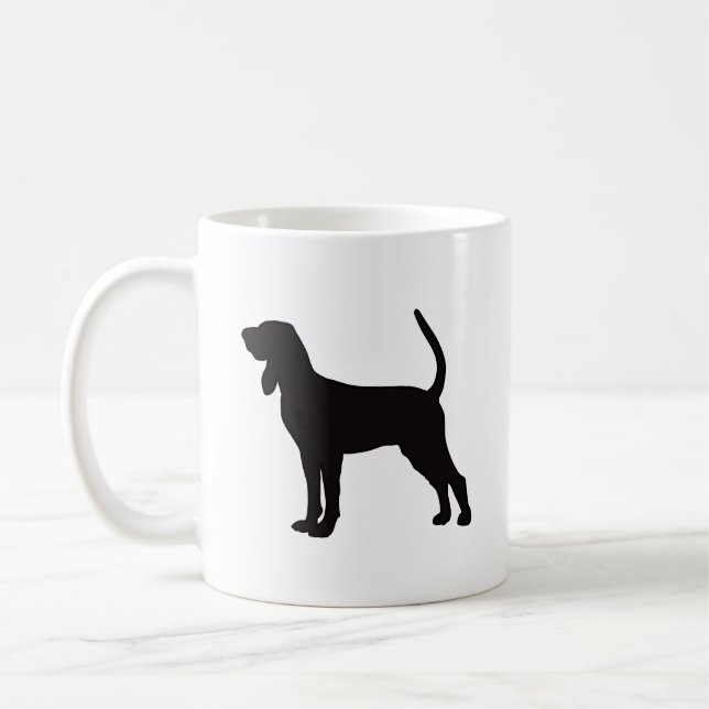Caneca De Café Coonhound Silhouette Coffee Mug (Esquerda)