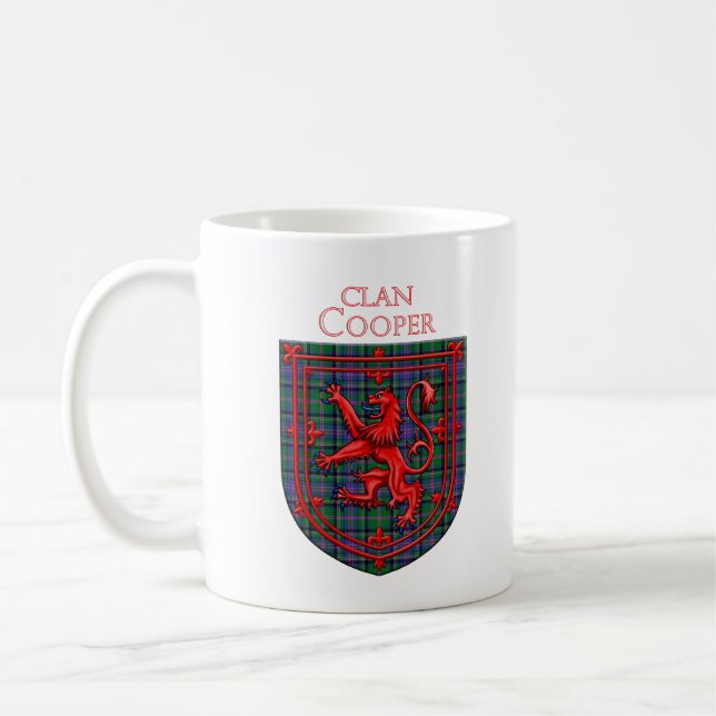 Caneca De Café Cooper Tartan Scottish Plaid Lion Rampant (Esquerda)