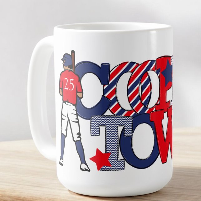 Caneca De Café Cooperstown Patriotic Letters Ano de Baseball (Criador carregado)