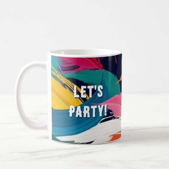 Caneca De Café Coor Moderno Efeito de Tinta de Aniversário Person (Esquerda)