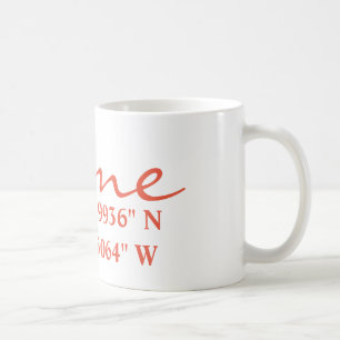 Caneca De Café Coordenada Latitude de Longitude Doméstica