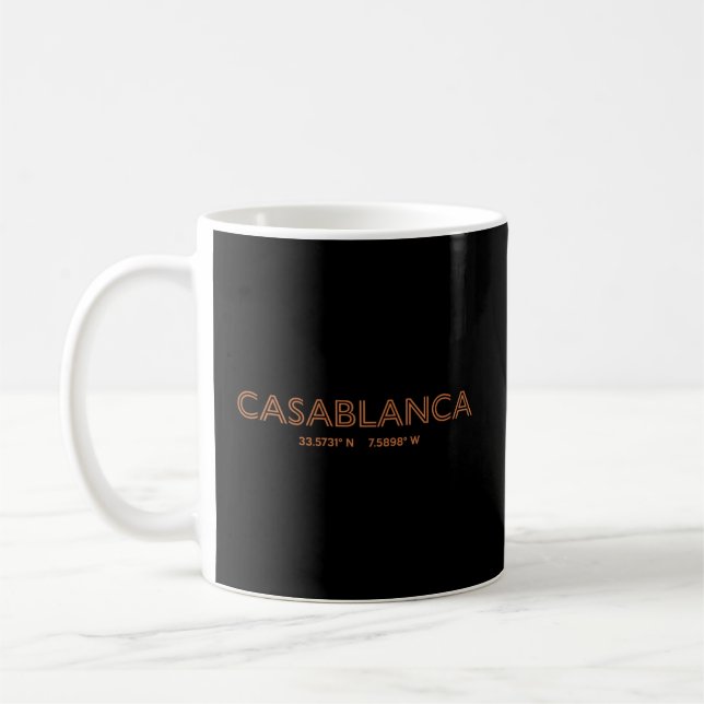 Caneca De Café Coordenadas da Cidade de Marrocos Casablanca (Esquerda)